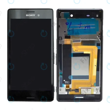 Sony Xperia M4 Aqua Dual E2333 - LCD Kijelző + Érintőüveg + Keret (Black) - 124TUL0015A, 124TUL0011A Genuine Service Pack