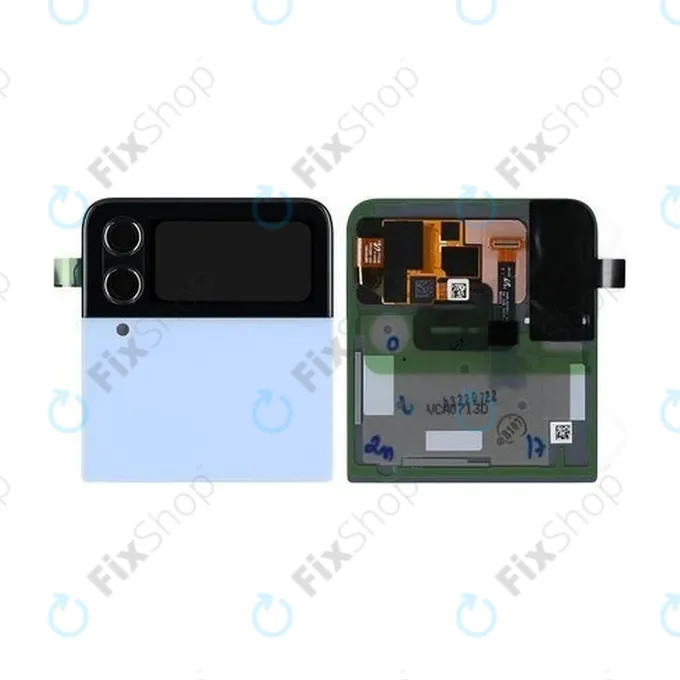 Samsung Galaxy Z Flip 4 F721B - LCD Kijelző + Érintőüveg + Keret (Külső) (Blue) - GH97-27947D Genuine Service Pack