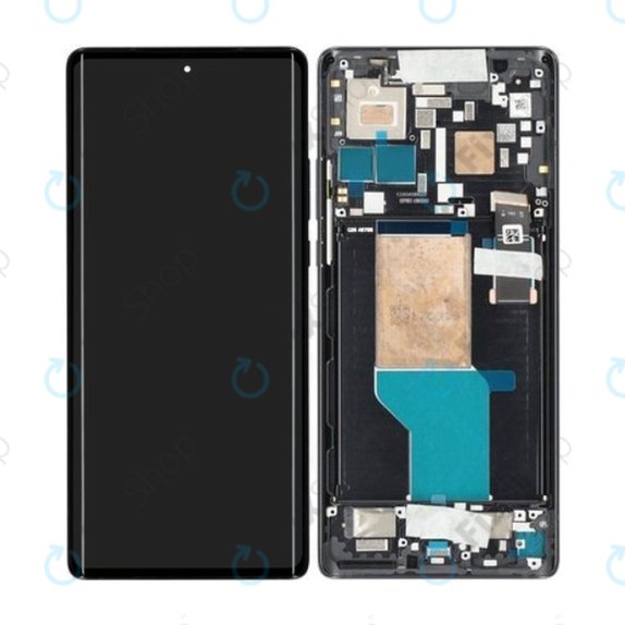 Motorola Edge 30 Ultra - LCD Kijelző + Érintőüveg + Keret (Interstellar Black) - 5D68C21260 Genuine Service Pack