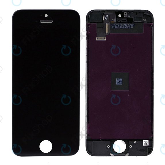 Kijelző iPhone 5C, Black, Érintőüveg kerettel