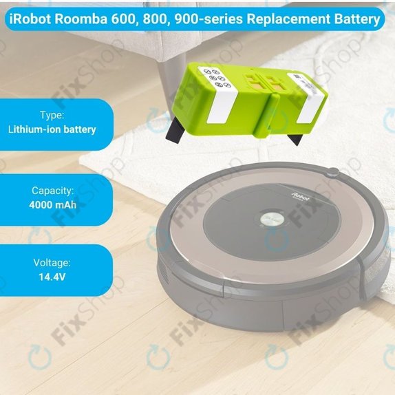 iRobot Roomba 600, 800, 900-series - Akkumulátor 4502233, 4374392, 2130LI Li-Ion 14.4V 4000mAh HQ