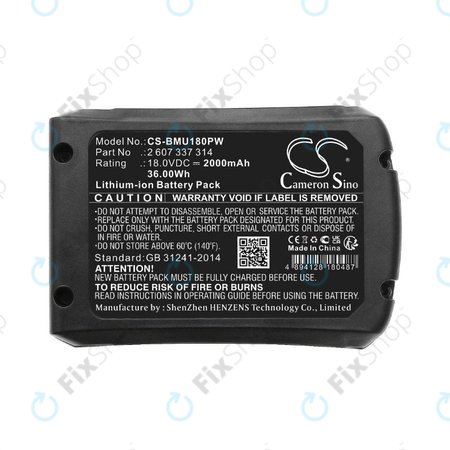 Bosch 18V - Akkumulátor 2 607 337 314 Li-Ion 18.0V 2000mAh HQ