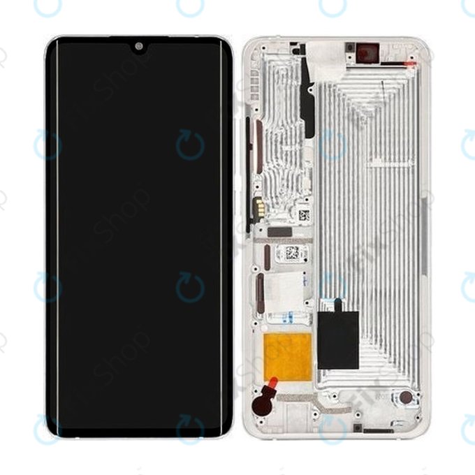 Xiaomi Mi Note 10, Mi Note 10 Pro - LCD Kijelző + Érintőüveg + Keret (Glacier White) - 56000200F400 Genuine Service Pack