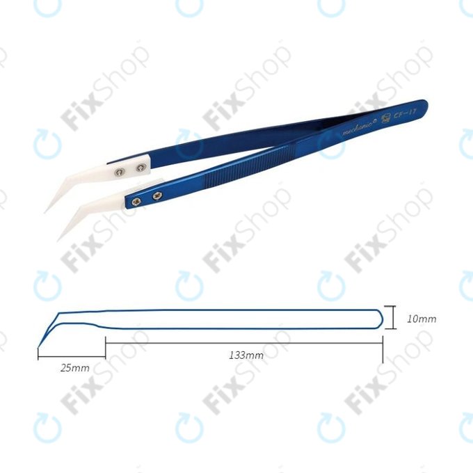 Mechanic CF-17 - Hőálló Kerámia Csipesz Ívelt Heggyel