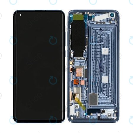 Xiaomi Mi 10 Pro 5G - LCD Kijelző + Érintőüveg + Keret (Solstice Grey) - 56000400J100, 56000J00J200 Genuine Service Pack