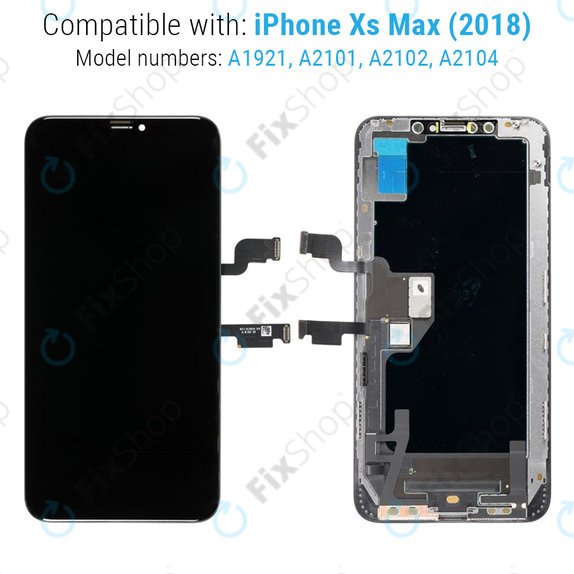 Kijelző Hard OLED iPhone XS Max, Érintőüveg kerettel, FixPremium
