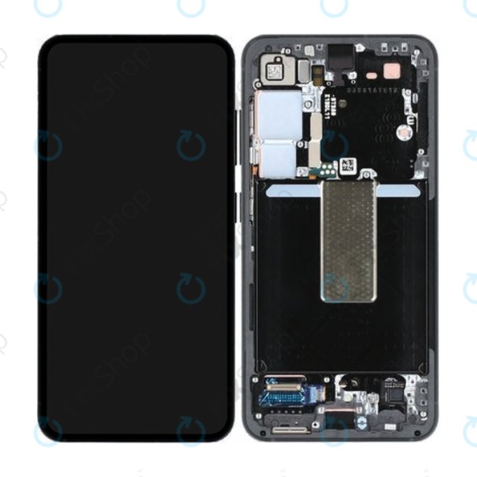 Samsung Galaxy S23 S911B - LCD Kijelző + Érintőüveg + Keret (Graphite) - GH82-30481E Genuine Service Pack