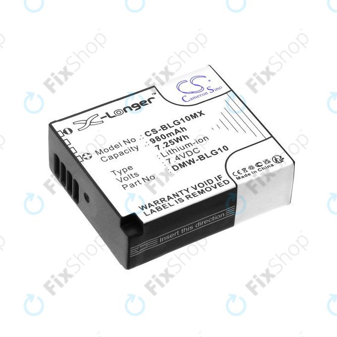 Akkumulátor Leica D-Lux Type 109, Panasonic Lumix DMC-GF3, GX7, LX100, 980mAh, Li-Ion, 7.4V, DMW-BLG10, HQ