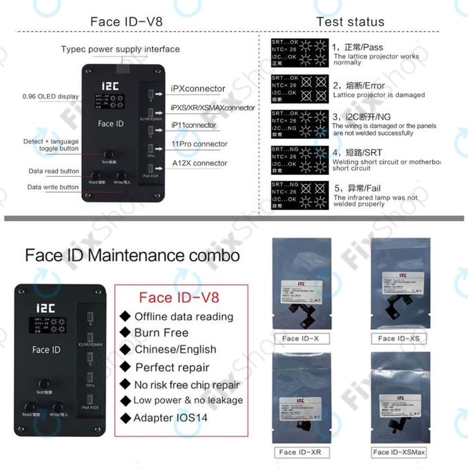 i2C Face ID - Face ID Programozó (iPhone X - 11 Pro Max + iPad Pro)