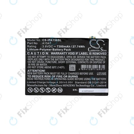 Apple iPad Air 2, iPad (6th Gen 2018) - Akkumulátor A1547 7300mAh HQ