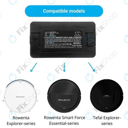 Rowenta Explorer-series, Smart Force Essential-series, Tefal Explorer-series - Akkumulátor RS-RT900866 Li-Ion 14.4V 2600mAh HQ
