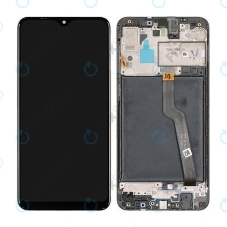 Samsung Galaxy A10 A105F, M10 M105F - LCD Kijelző + Érintőüveg + Keret (Black) - GH82-20227A, GH82-20322A Genuine Service Pack