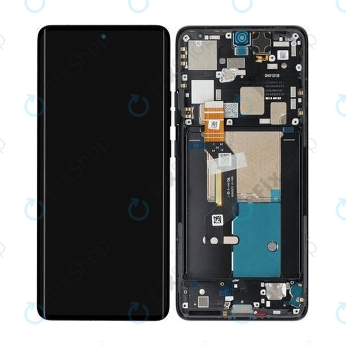 Motorola Edge 50 Pro - LCD Kijelző + Érintőüveg + Keret (Black Beauty) - 5D68C24092, 5D68C24322 Genuine Service Pack