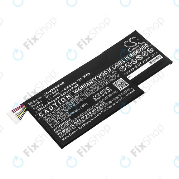 Akkumulátor MSI GF63, MSI GF75, MSI GS63, 4500mAh, Li-Pol, 11.4V, BTY-M6K, HQ