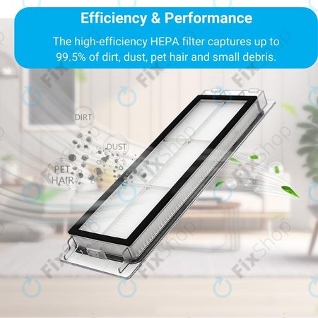 Xiaomi Roborock S5, S5 Max, S6, S6 MaxV, S6 Pure, E4, E5, Mijia 1S, Mi Robot Vacuum Mop 1S, Xiaowa E2, E3, Lite C10 - Porszűrő (2db)