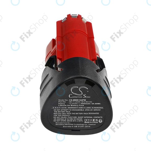 Akkumulátor Milwaukee M12 Redlithium XC 4.0, M12 B3 XC, M12 B4 XC, 2000mAh, Li-Ion, 12V, -, HQ