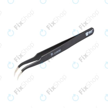 Best B-205ESD - Fém Csipesz (Antisztatikus) - Hajlított Hegyű (117mm)