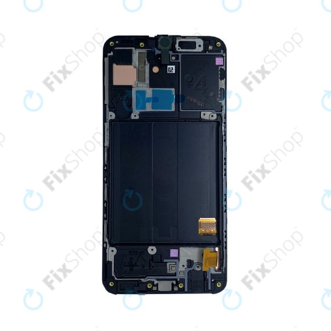 Samsung Galaxy A40 A405F - LCD Kijelző + Érintőüveg + Keret (Black) - GH82-19672A, GH82-19674A Genuine Service Pack
