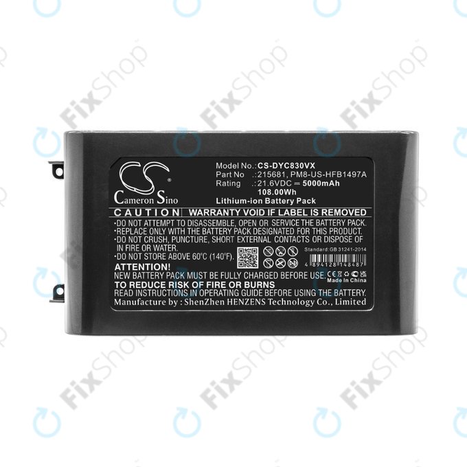 Dyson V8 - Akkumulátor 215681, PM8-US-HFB1497A Li-Ion 21.6V 5000mAh HQ