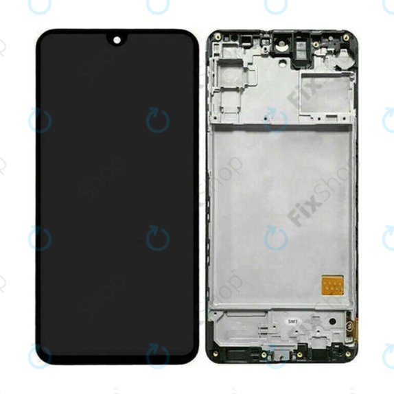 Samsung Galaxy M31s M317F - LCD Kijelző + Érintőüveg + Keret (Mirage Black) OLED