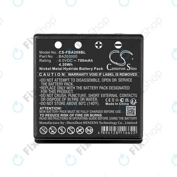 Akkumulátor HBC Radiomatic Eco, 700mAh, Ni-MH, 6V, BA209060, HQ