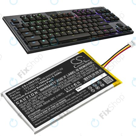 Akkumulátor Logitech G913, G913 TKL, G915, G915TKL, 1500mAh, Li-Pol, 3.7V, 533-000152, HQ