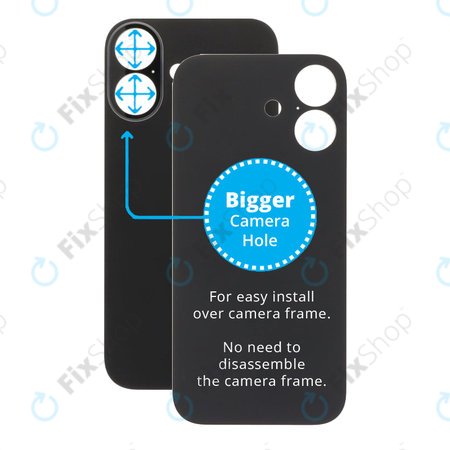 Apple iPhone 17 - Hátsó Ház Üveg Nagyobb Kamera Nyílással (Black)