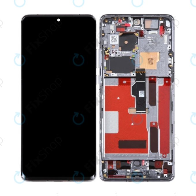 Huawei P50 Pro JAD-AL50 JAD-LX9 - LCD Kijelző + Érintőüveg + Keret (Golden Black) OLED