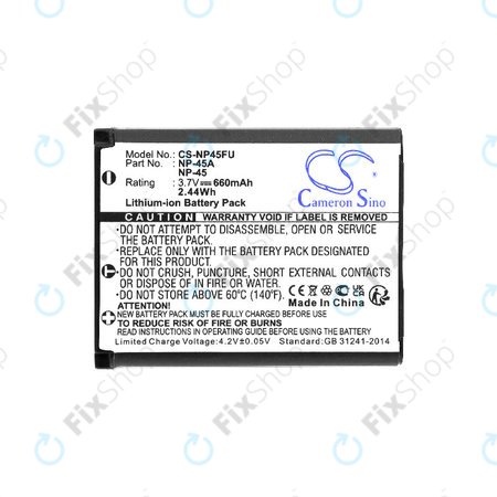 Akkumulátor Leica, ALBA, Fujifilm, Avision, Praktica, Medion, 660mAh, Li-ion, 3.7V, NP-45, HQ