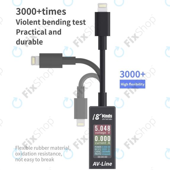 AV-Line - Intelligens Érzékelő Töltőkábel (Lightning - USB-C)