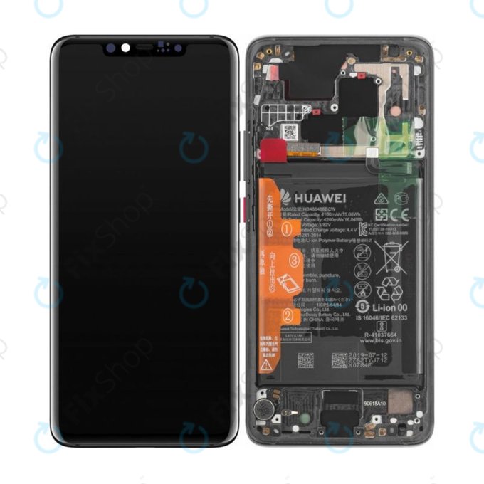Huawei Mate 20 Pro - LCD Kijelző + Érintőüveg + Keret + Akkumulátor (Black) - 02352FRL Genuine Service Pack