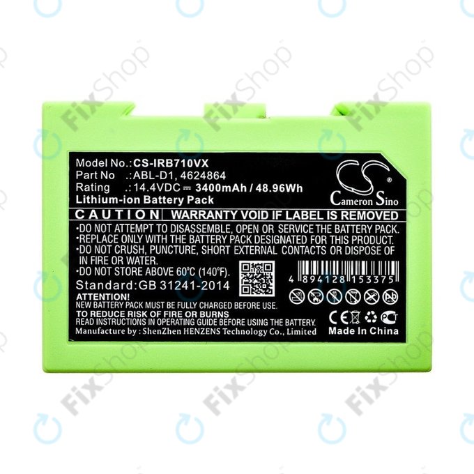 iRobot Roomba e-series, i-series - Akkumulátor ABL-D1, 4624864, ABL-D2 Li-Ion 14.4V 3400mAh HQ