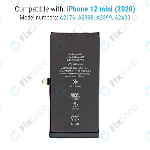 Akkumulátor iPhone 12 Mini, 2227mAh, A2471, Service Pack