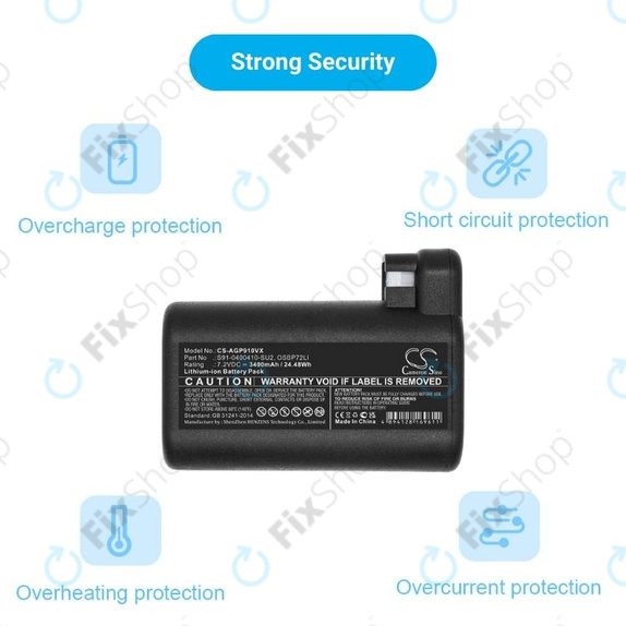 AEG RX-series, Electrolux E, P-series - Akkumulátor S91-0400410-SU2, OSBP72LI, OSBP72LI25 Li-Ion 7.2V 3400mAh HQ