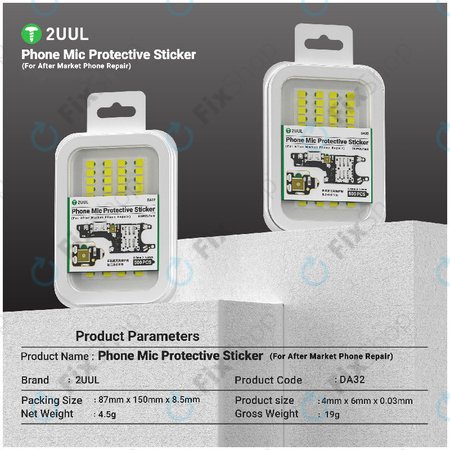 Védőmatrica telefon mikrofonhoz, 2UUL DA32, 500db/csomag