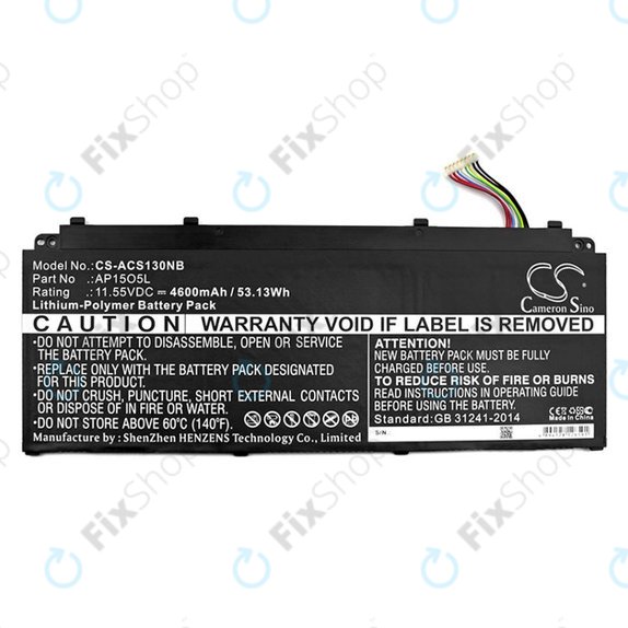 Akkumulátor Acer Aspire S13, Chromebook R13, 4600mAh, Li-Pol, 11.55V, AP15O3K, HQ