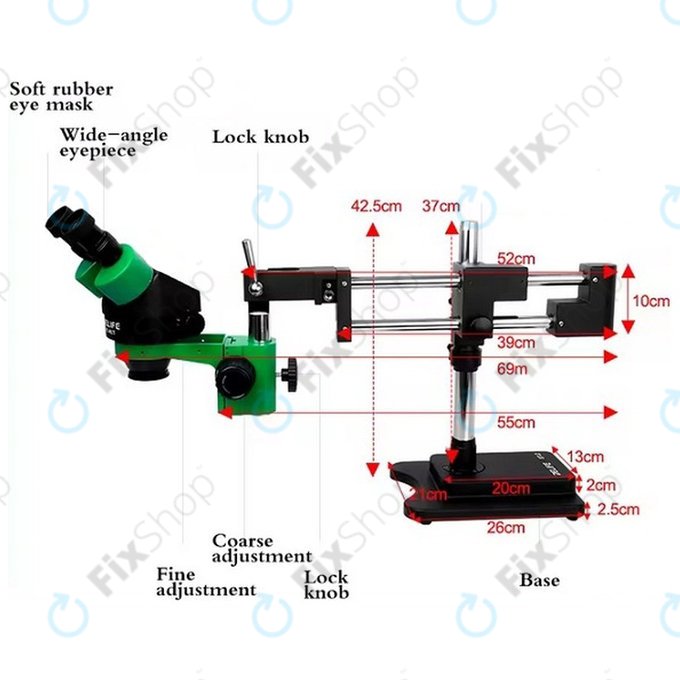 Relife RL M3T-STL2 - Trinokuláris Sztereó Mikroszkóp (Zöld)