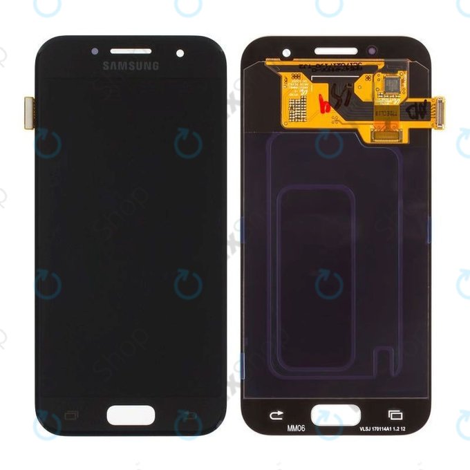 Samsung Galaxy A3 A320F (2017) - LCD Kijelző + Érintőüveg (Black Sky) - GH97-19732A, GH97-19753A Genuine Service Pack