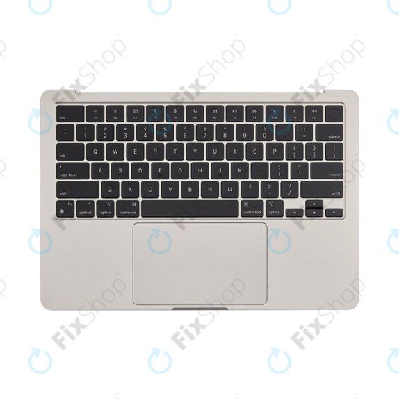 Felső billentyűzetkeret MacBook Air 13", A3113 (2024), US billentyűzettel és akkumulátorral, Starlight, 661-40229, Genuine Apple