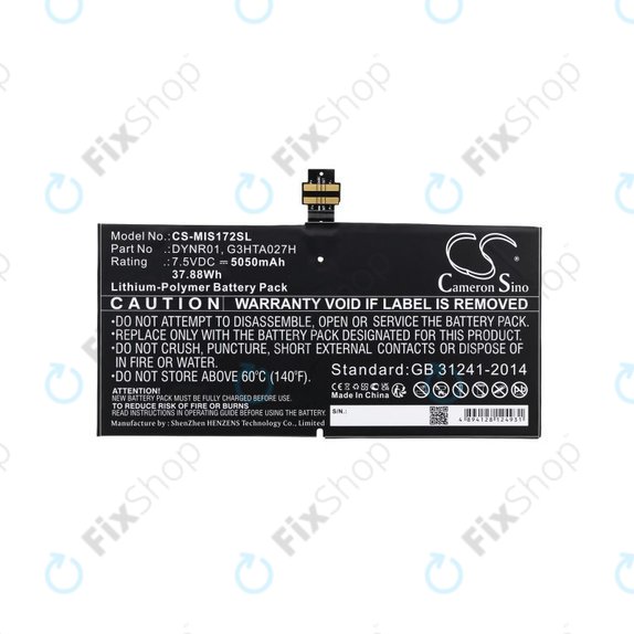 Akkumulátor Microsoft Surface Pro 4, 5050mAh, Li-Pol, 7.5V, DYNR01, HQ