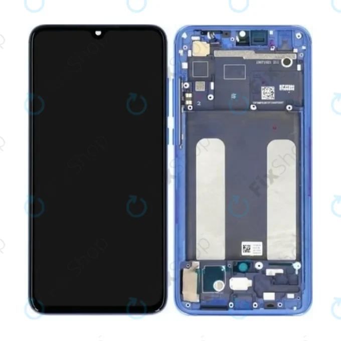 Xiaomi Mi 9 Lite - LCD Kijelző + Érintőüveg + Keret (Aurora Blue) - 561010033033, 5600040F3B00 Genuine Service Pack