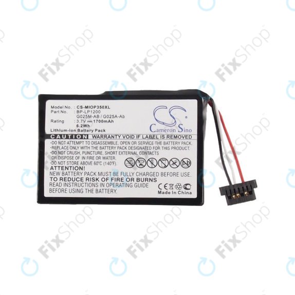 Akkumulátor Mitac Mio P350, 1700mAh, Li-Ion, 3.7V, BL-LP1230, HQ
