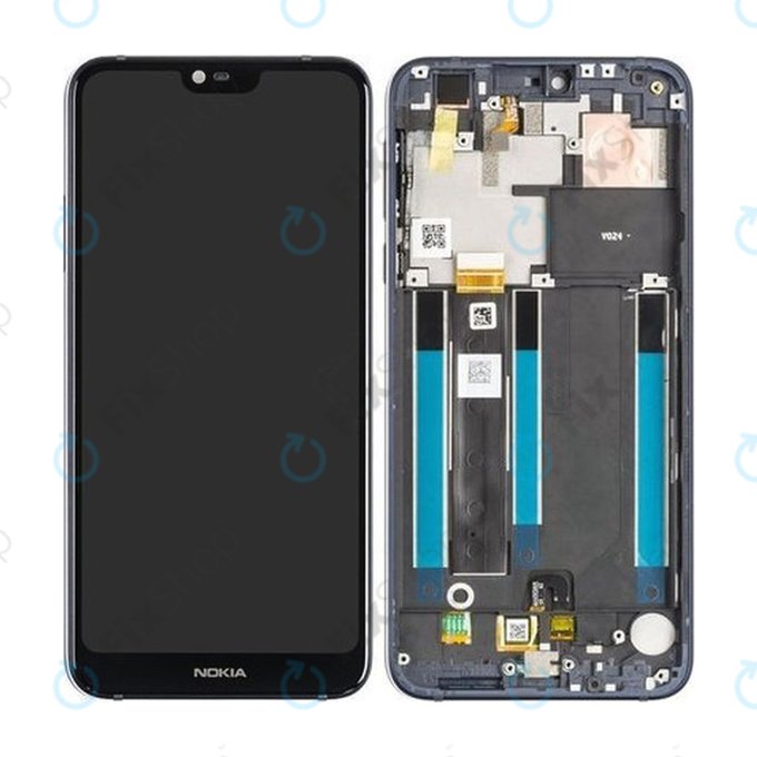 Nokia 7.1 - LCD Kijelző + Érintőüveg + Keret (Gloss Midnight Blue) - 20CTLLW0001 Genuine Service Pack