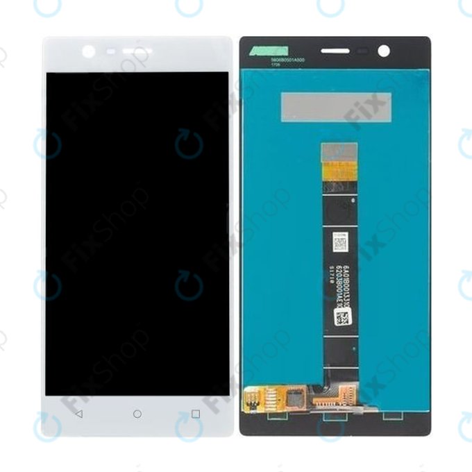 Nokia 3 - LCD Kijelző + Érintőüveg (White) TFT
