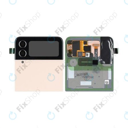 Samsung Galaxy Z Flip 4 F721B - LCD Kijelző + Érintőüveg + Keret (Külső) (Pink Gold) - GH97-27947C Genuine Service Pack