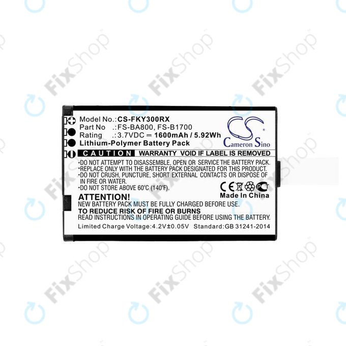 Akkumulátor Flysky FA605, FS-GT2B, FS-I10, 1600mAh, Li-Pol, 3.7V, FS-BA800, HQ