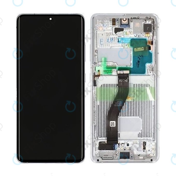 Samsung Galaxy S21 Ultra G998B - LCD Kijelző + Érintőüveg + Keret (Phantom Silver) - GH82-24589B, GH82-26035B, GH82-26036B Genuine Service Pack
