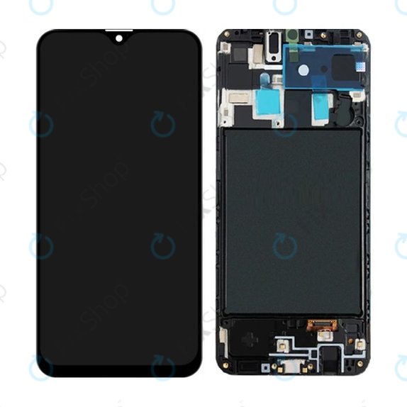 Samsung Galaxy A20 A205F - LCD Kijelző + Érintőüveg + Keret TFT