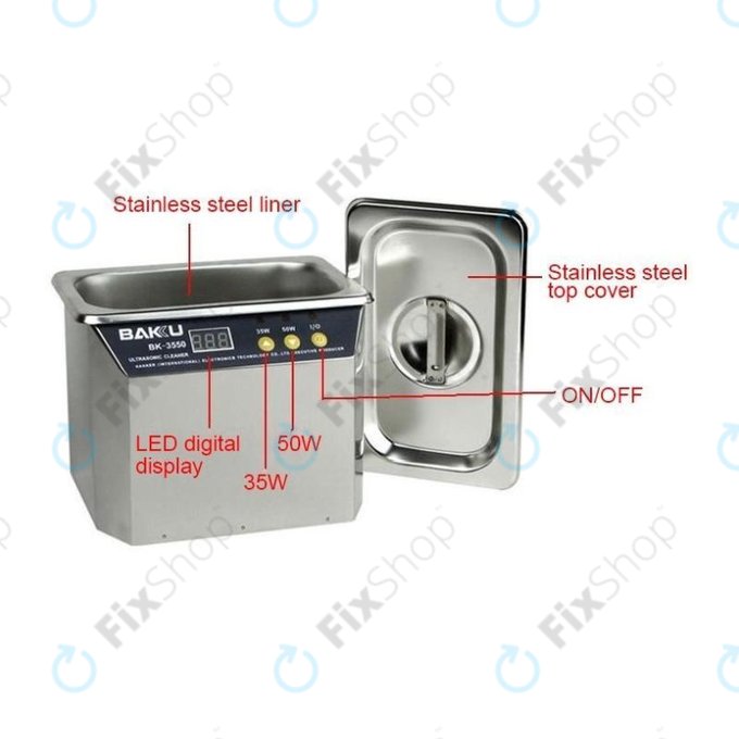 Baku BK-3550 - Ultrahangos Tisztító (Rozsdamentes Acél) - 0.5L