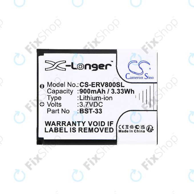 Akkumulátor Sony Ericsson W595, K790i, K800i, W850i, W900i, W950i, 900mAh, Li-ion, 3.7V, BST-33, HQ